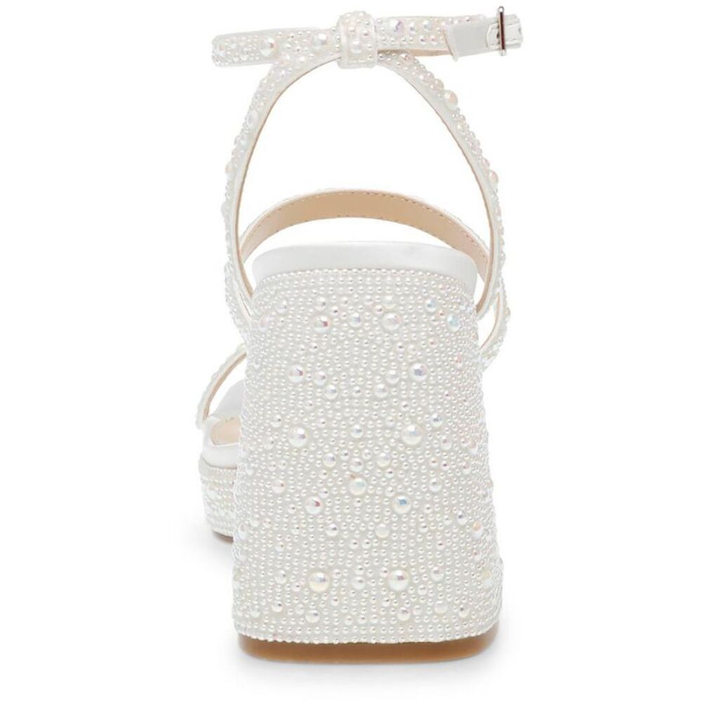 Betsey Johnson Womens Denni Ivory Rhinestone Platform Sandals Shoes New - Picture 3 of 3